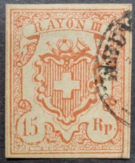 Rayon III Nr. 20 große Wertziffer mit sehr seltenem Ortsstempel; perfekt 200,00+