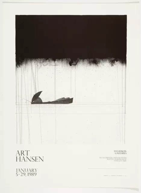 Original Art Hansen lithograph poster Rain and the Fisherman - Seattle 2