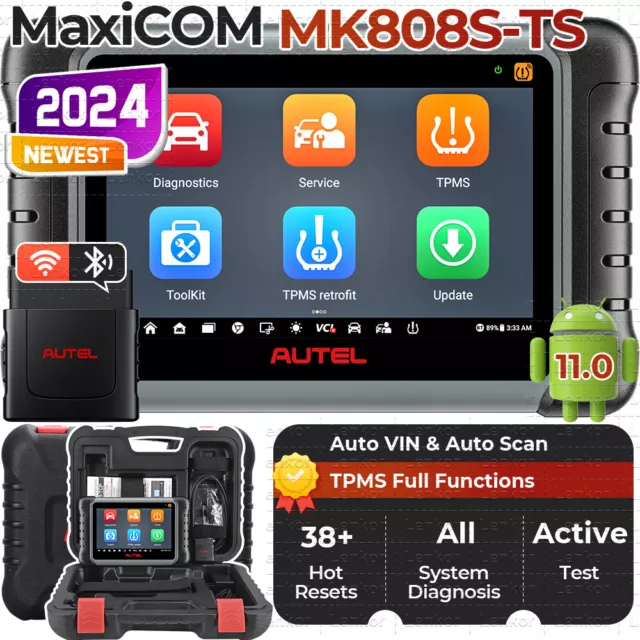 2024 Autel MaxiCOM MK808S-TS PRO Outils Diagnostics scanners OBD TPMS Complète