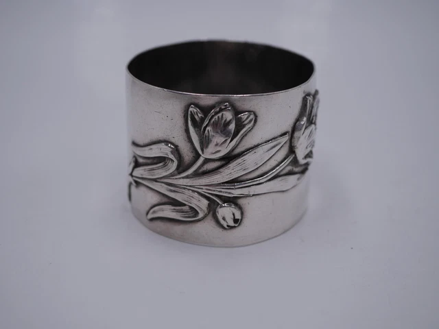 ROND DE SERVIETTE Argent Massif Poincon Minerve Aucune Gravure EUR 35