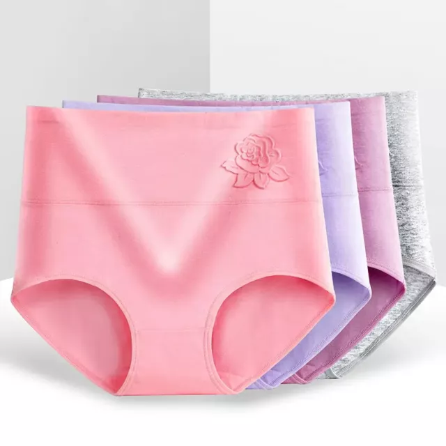 Women High Waist Pure Cotton Tummy Control Panties Ladies Leak Proof Panties