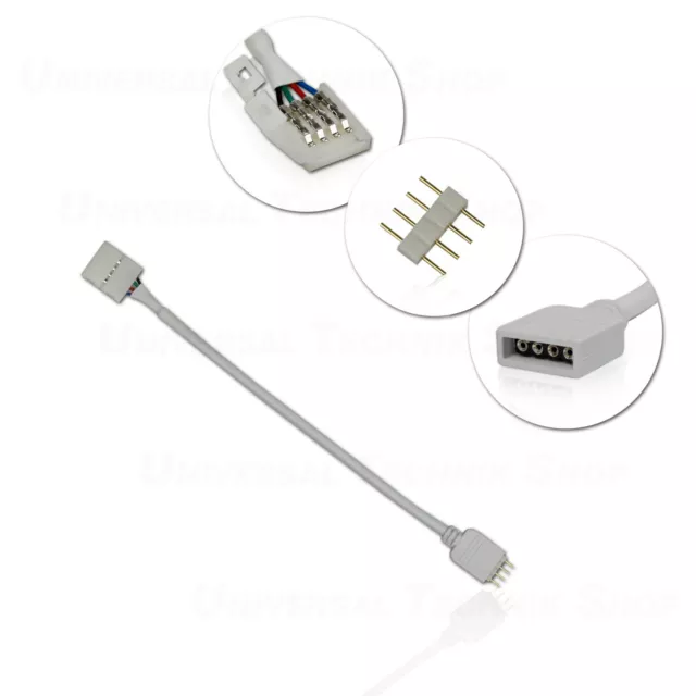 ZUBEHÖR FÜR LED-STREIFEN RGB 4 Pin Verbinder Kabel Verlängerungen