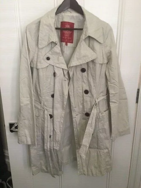 EDC by ESPRIT Womens Neutral/Biege Trench Coat Size Medium