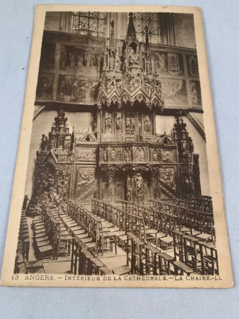 Vintage Angers France Postcard Carte Postale CPA Cathedrale La Chaire