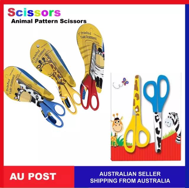 Kids Animal Pattern School Safety Scissors Childrens Arts & Crafts Stationery