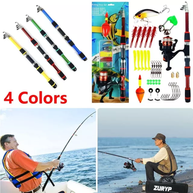 Lixada Fishing Rod Kit, Fiberglass Telescopic Fishing Pole, Professional  Travel Fishing Pole Rod Set 