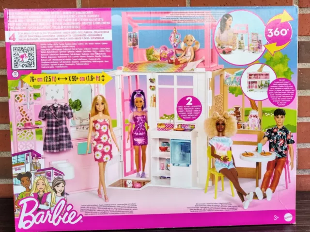 Barbie Maison De Poupées 2 Sol Encastrée Pliable De Mattel