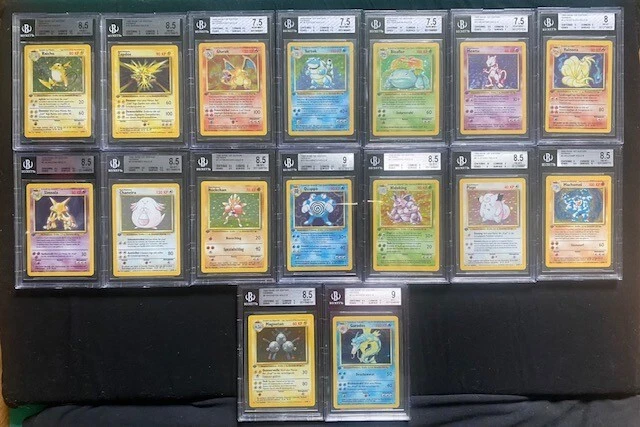 Pokemon Base Set 1st Edition Komplett Holo  BGS PSA Near MINT - Mint