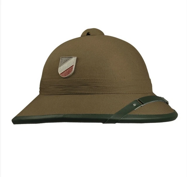 Deutscher Tropenhelm Tropenhut DAK Afrikakorps mit Brille Repro schilfgrün