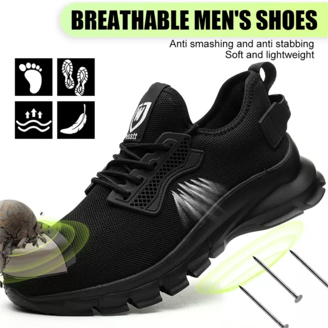 MEN'S HIKING WOMENS Safety Trainers Comfy Work Boots Steel Toe Cap ...