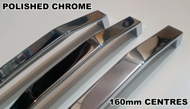 Poignées de tiroir d'armoire de porte de cuisine chrome poli 160 mm TRACTION DE CHAMBRE 2