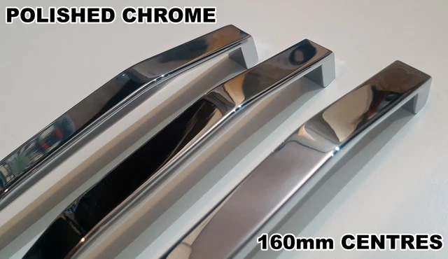 Poignées de tiroir d'armoire de porte de cuisine chrome poli 160 mm TRACTION DE CHAMBRE 2