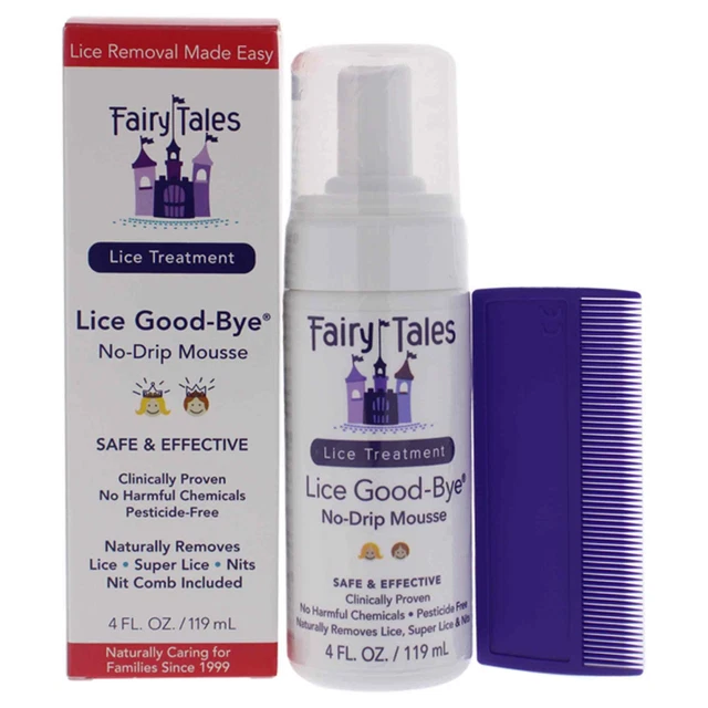 Lice Goodbye Nit Removal Kit with Comb by Fairy Tales for Kids - 4 oz Mousse