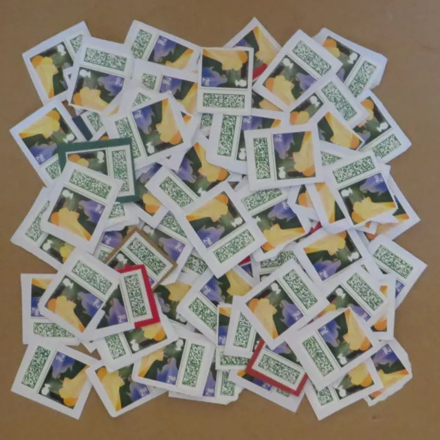 50 GENUINE 2nd Second Class Stamps Unfranked No Gum On Paper With Barcode  C-69