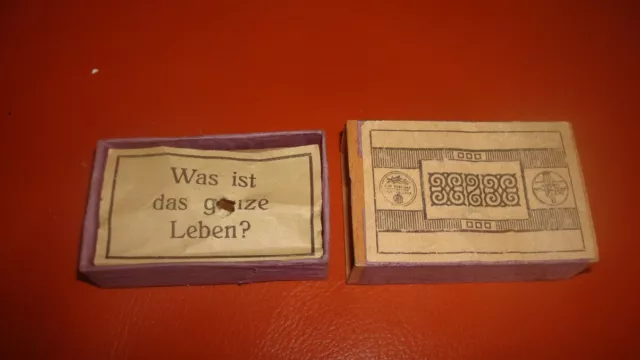 Miniatur Streichholzschachtel"Was ist das ganze leben "Seiffen  1930