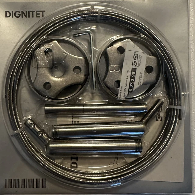 IKEA DIGNITET CURTAIN Wire Rod Cable Hanging System Stainless Steel 5m