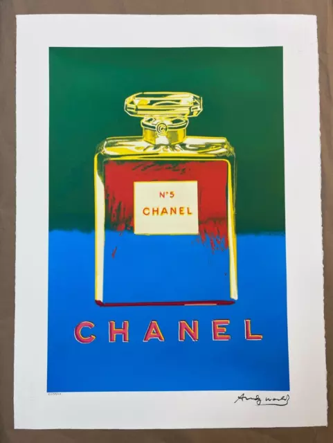 Andy Warhol Chanel Nº5 Blue/Green, 1985 Pl. Signed Hand-Number Ltd Ed 22 X 30 in