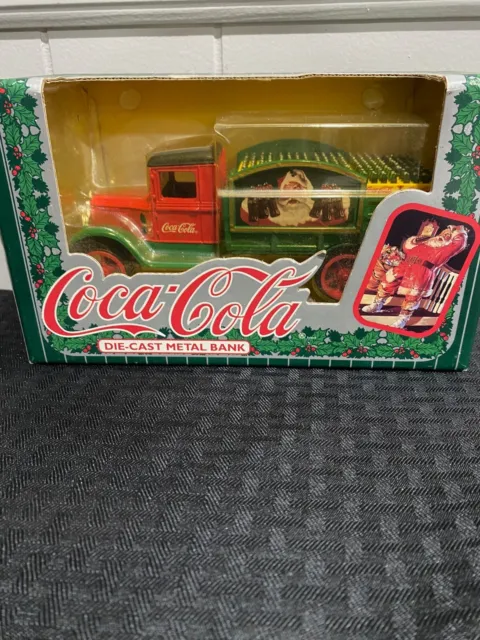 1994 Coca Cola Metal Die-Cast Bank, X-mas Santa, NIB