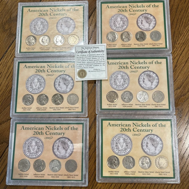 American Nickels of the 20th Century, Set Of 6