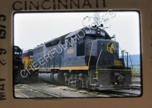 Original '75 Kodachrome Slide B&O Baltimore Ohio 3686 GP40 Cincinnati, OH  37I56