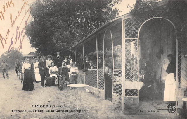 Cpa 91 Limours / Hotel De La Gare Et Des Sports Terrace / Drink