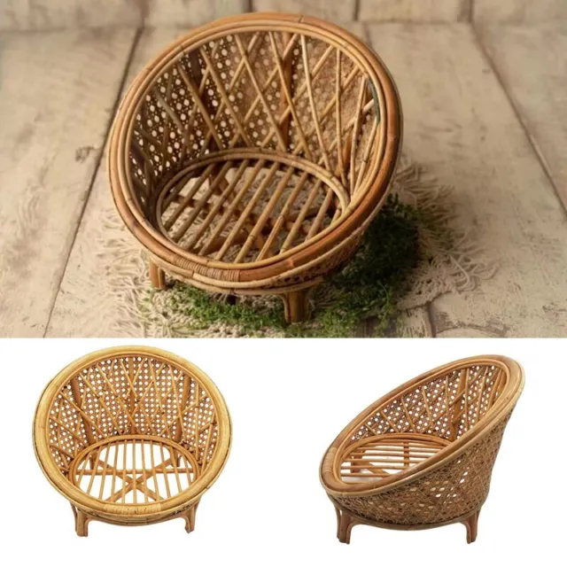 New Baby Sofa Newborn Photography Props Handmade Vintage Rattan Chair Baby Bed