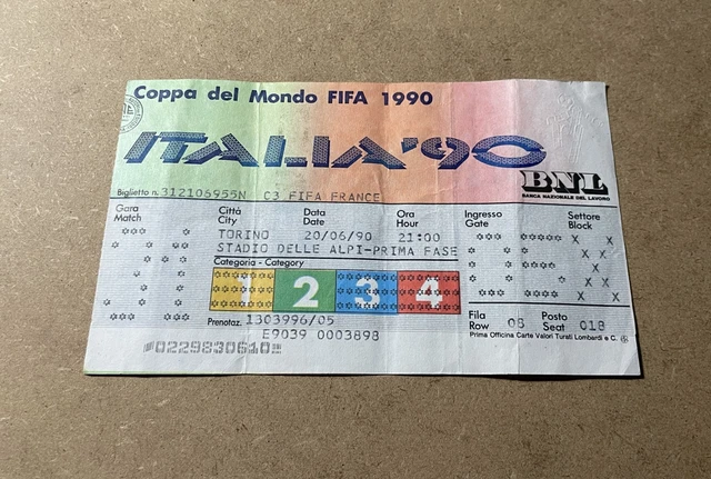 Billet Coupe Du Monde 1990 - Match Suède Vs Écosse (Match 20), Jamais Utilisé, Collector