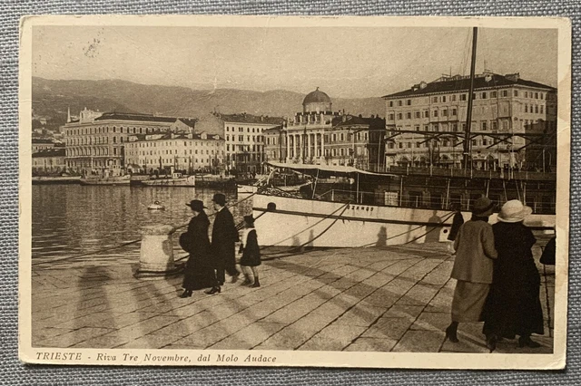 Vecchia Cartolina Trieste - Riva Tre Novembre E Molo Audace - Fp Vg 1932