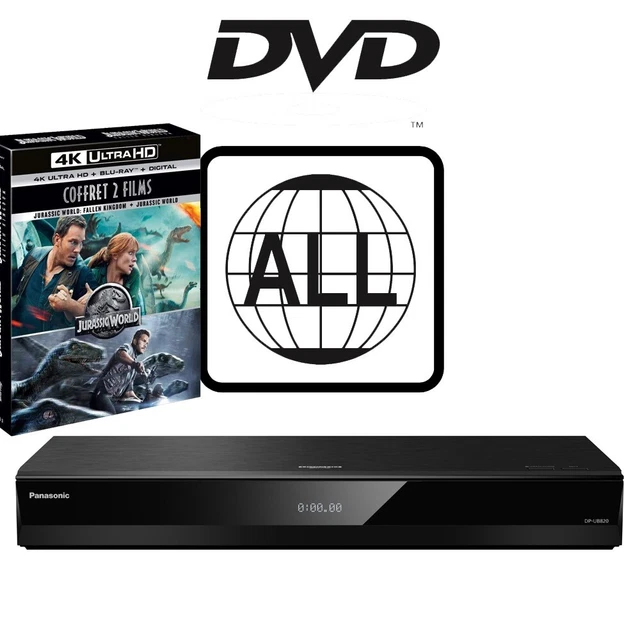 PANASONIC BLURAY PLAYER DPUB820 DVD MultiRegion Jurassic World 2