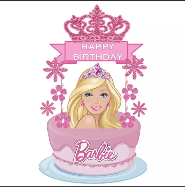 BARBIE PRINCESS TIARA Birthday Cake Topper Cupcake Toppers Decoration