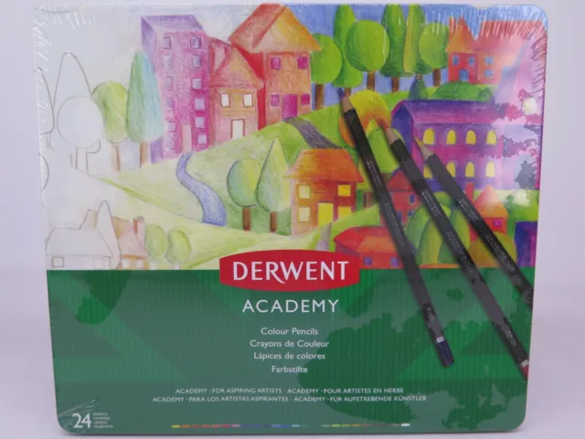 24 Pack Derwent Academy Colour Pencil Break Resistant 2301938 TRACKED