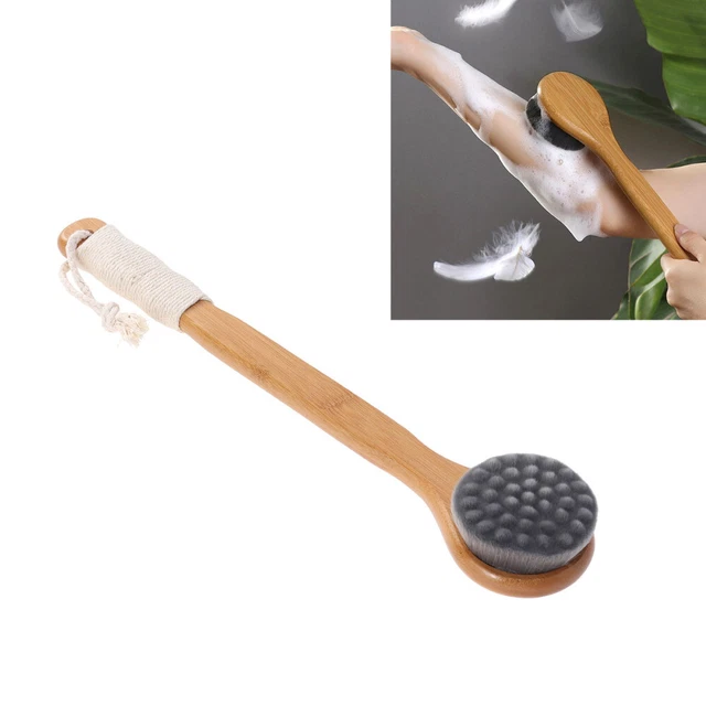 Cepillo de baño de mango filamento ultrafino masaje cepillo de baño depurador posterior con