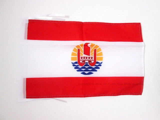 Drapeau Polynésie Française Mini 15x10cm - Fanion AZ FLAG, Décoration, Collection Bois Panneau