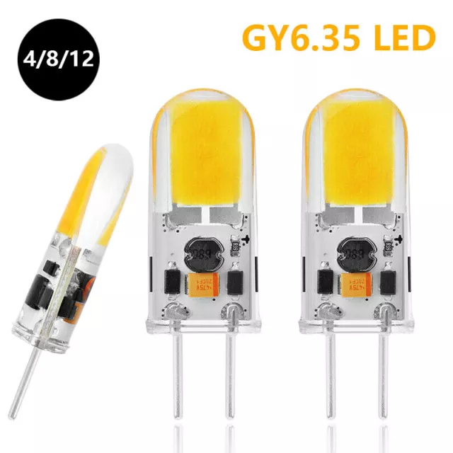 4/8/12Pcs GY6.35 LED COB Lampe 5W Stiftsockel Birne Warmweiß Kaltweiß AC/DC 12V