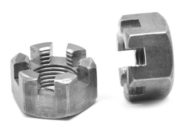 2 1/4-8 8UN Grade 2H Heavy Slotted Hex Nut Plain Finish