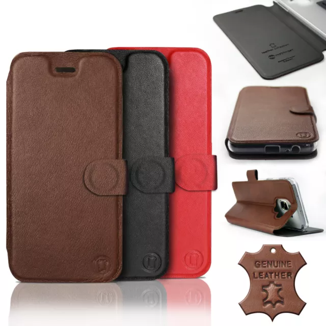 Mobiwear Hülle für Samsung Galaxy Xcover 4| Echt Leder Leather Tasche Case Cover