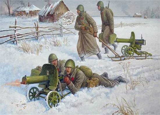 Zvezda 6220 - 1/72 WWII Wargame Addon Soviet Mg Mit Crew (Winter) - Neu