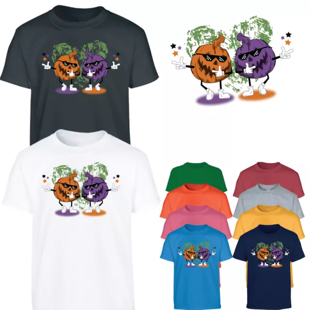 T-Shirt Happy Halloween tanzende Jungen gruselig gruselig Kürbis Mädchen Kinder Geschenk