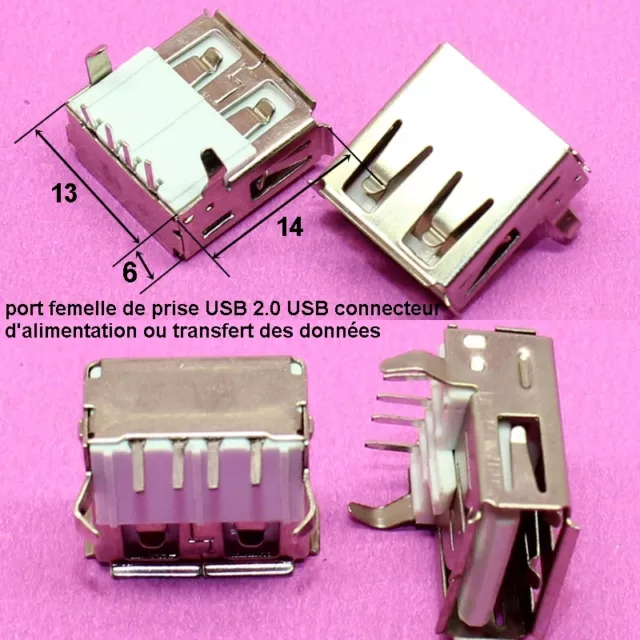 port femelle standard USB 2.0 pour alimentations ou transfert des données .C63.5