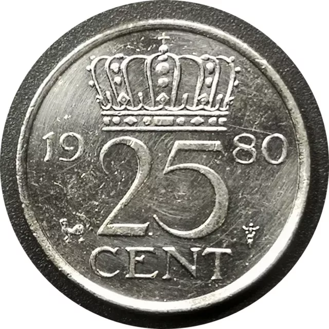 [KM#183] 25 cents Juliana 1980 - Pays bas