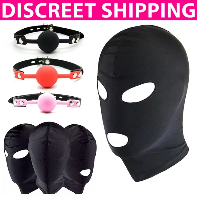 Cagoule Respiratoire En Cuir PU Pour Jeu BDSM - Neuf, Générique, Trous D'aération, Attaches Réglables