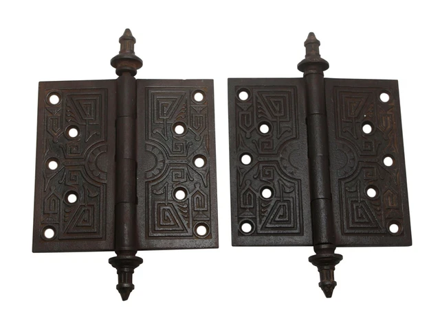 Aesthetic Pair of 5.5 x 5.5 Cast Iron Butt Door Hinges