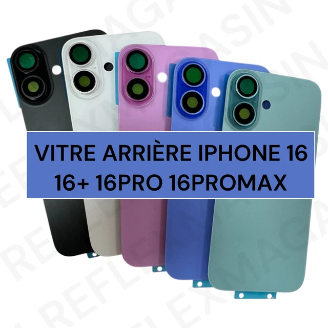 Vitre Arrière De Remplacement Pour IPhone 15 Plus - Couleur Bleu Avec Support Et Lentilles Intégrées - Neuf