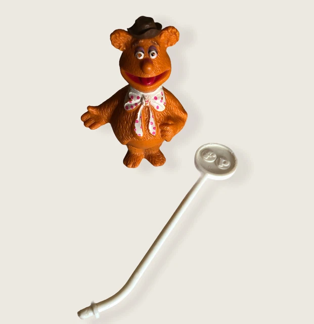 Fozzie Bear Stick Puppet Muppet Show Player Fisher Price Vintage 4 inch