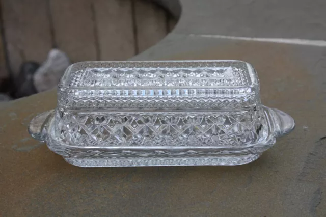 Vintage Clear One Pound Covered Ribbed Glass Butter Dish - Ruby Lane