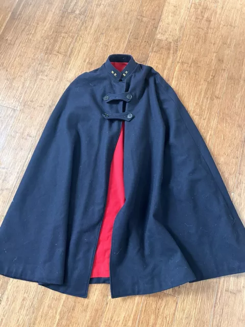 vintage WW2 Nurses Navy Blue Wool Cape / Standard Apparel Co HM Military 1940s