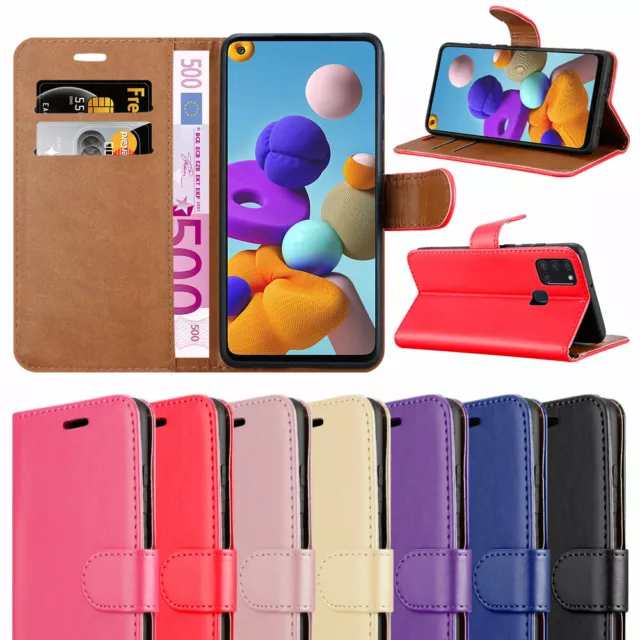 Galaxy A21s Phone Case Leather Wallet Flip Folio Stand View Cover for Samsung 2