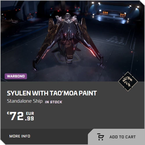 Skin/Peinture TAO MOA Limited Pour Vaisseau Gatac Syulen - Star Citizen - Code PC - Neuf