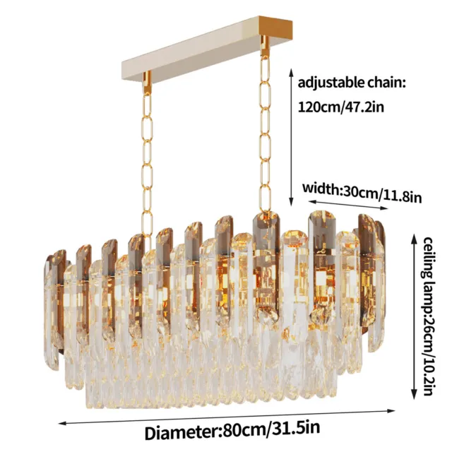 Modern Large Crystal Chandelier French Style Ceiling Lights Droplet Pendant Lamp