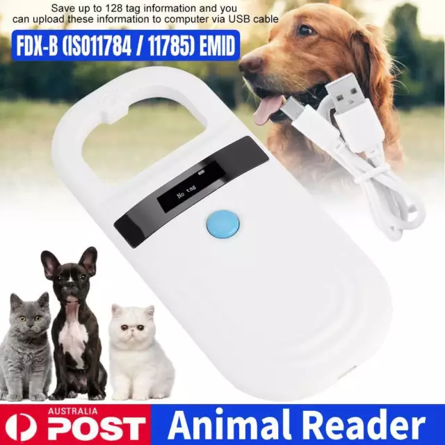 Pet Microchip Scanner Portable Handheld Animal Chip Reader Pet Microchip RFID AU